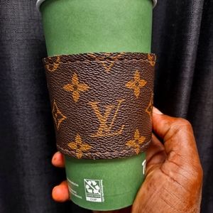 Repurposed upcycled Louis Vuitton Coffee cup cuff